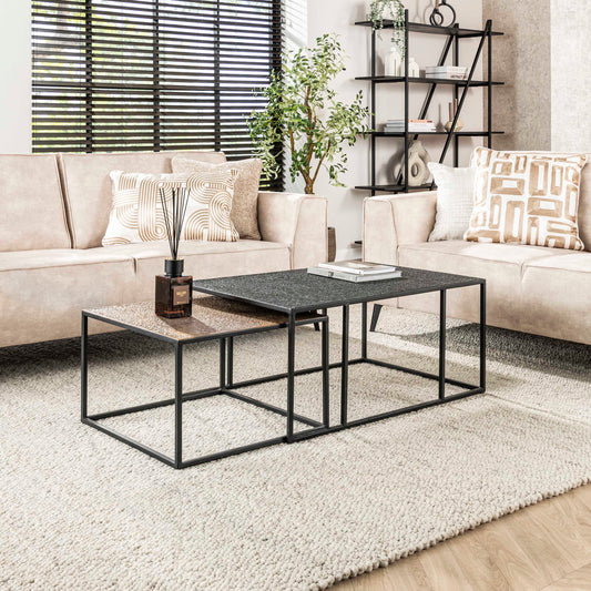 Couchtisch – rechteckig – 90×60×40 cm – Grau | Modell N0189