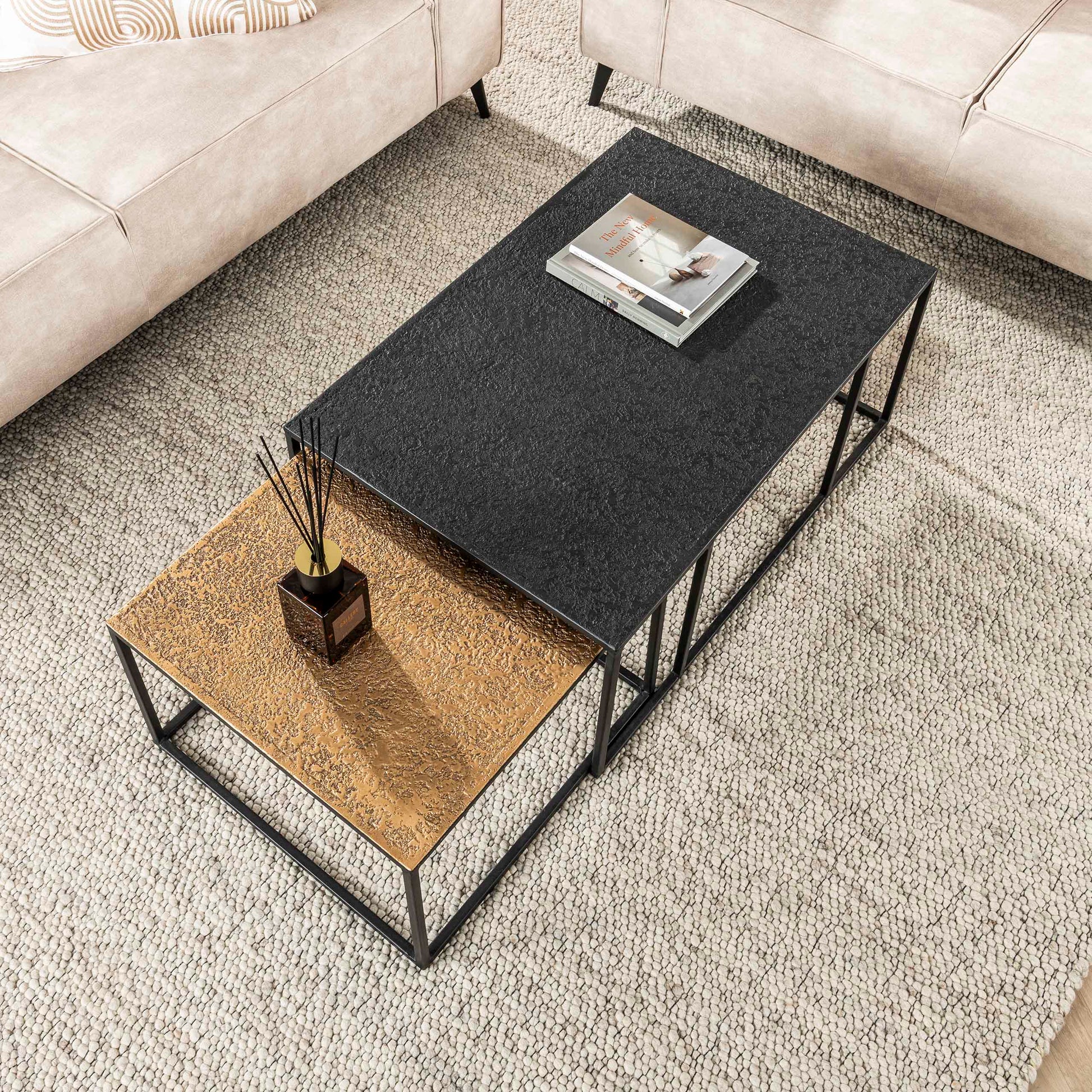Couchtisch – rechteckig – 90×60×40 cm – Grau | Modell N0189