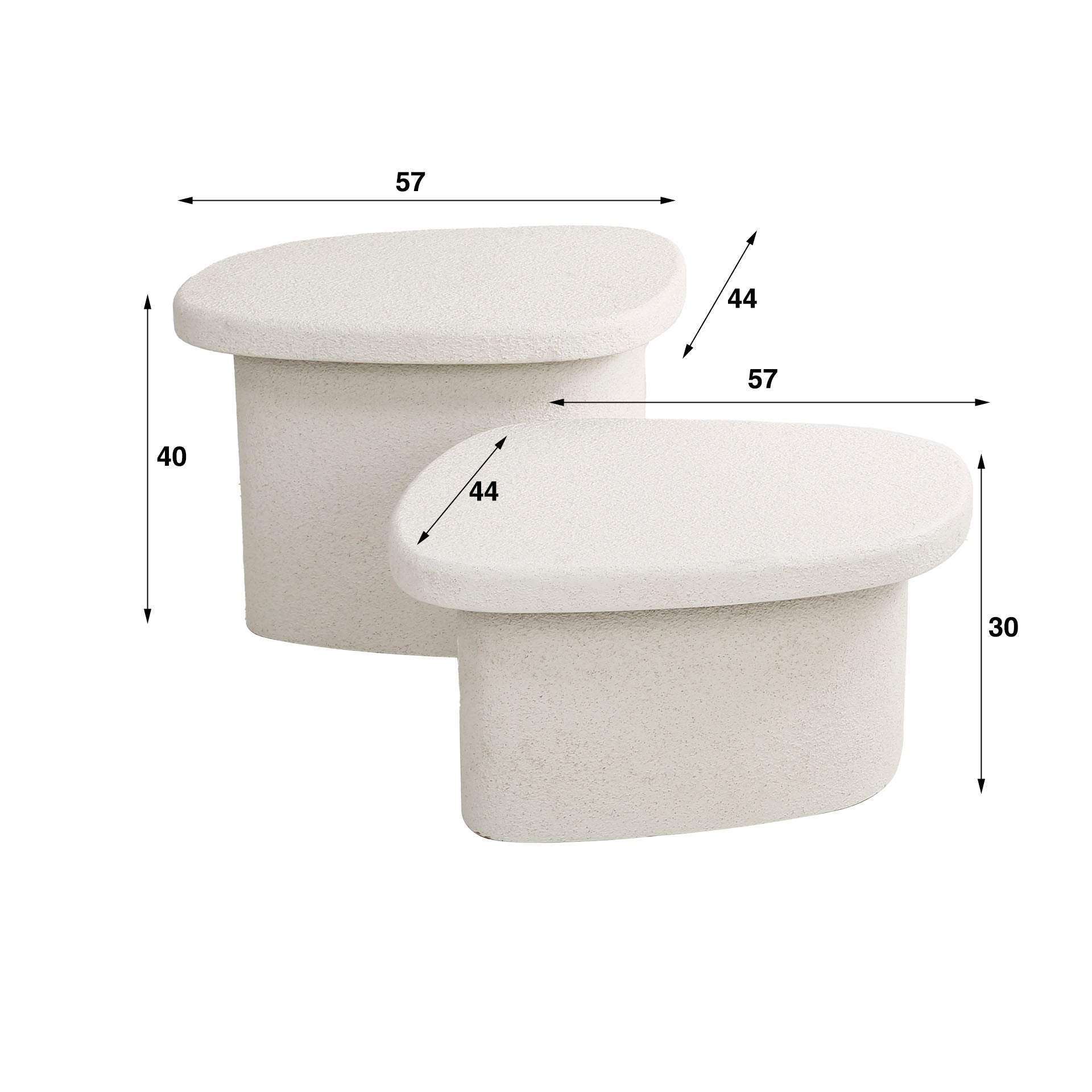 Couchtisch – organisch – 57×44×40 cm – Marmor composite | Modell N0190