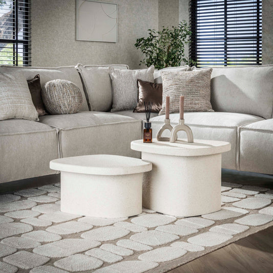 Couchtisch – organisch – 57×44×40 cm – Marmor composite | Modell N0190