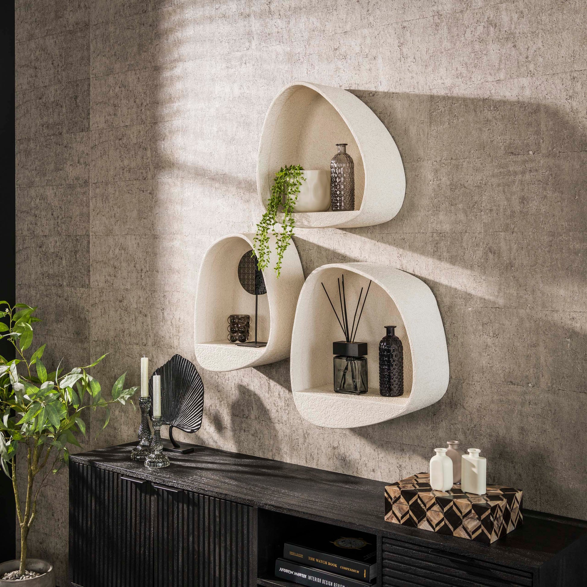 Wandregal – 34×21×46 cm – Marmor composite | Modell N0191