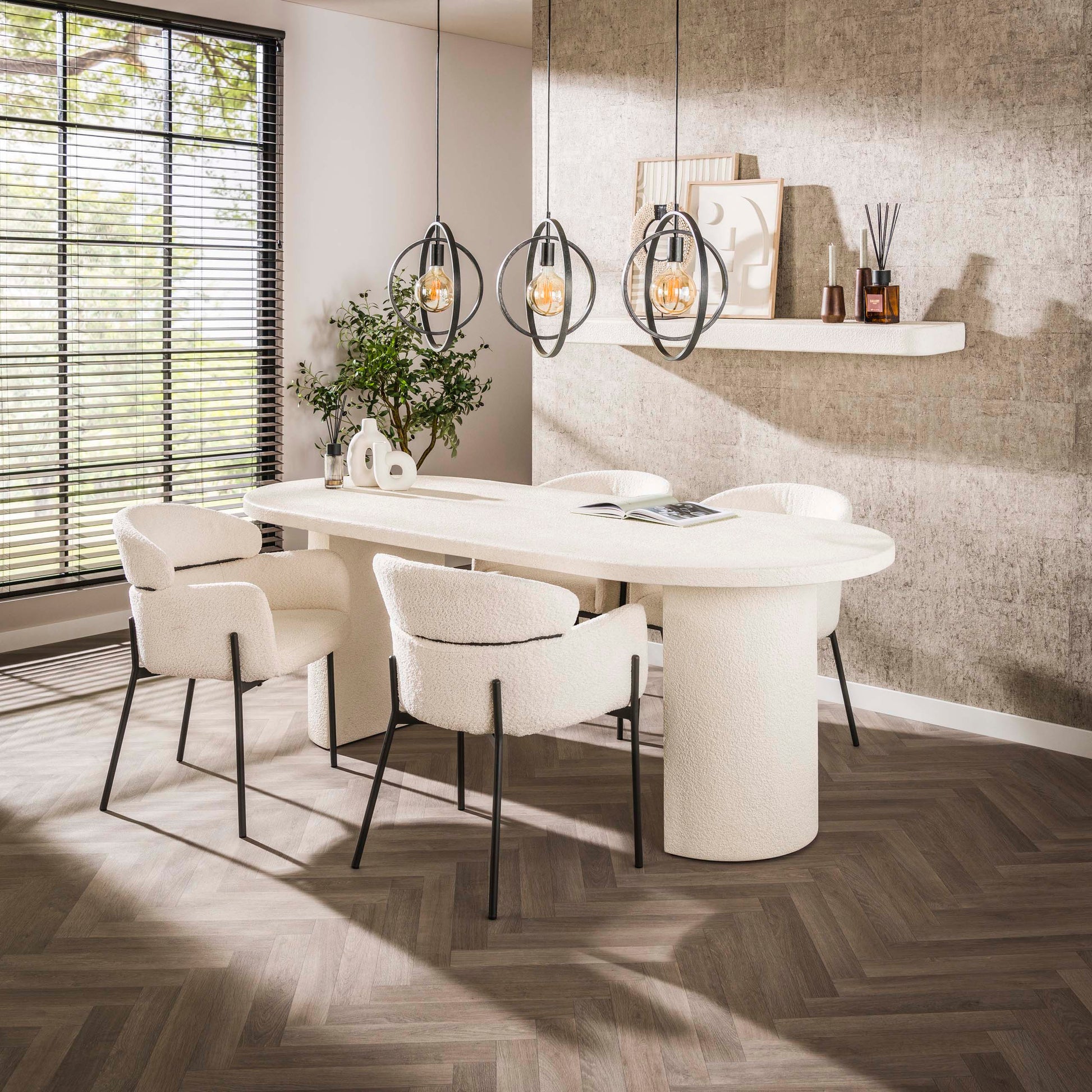 Esstisch – oval – 215×90×77 cm – Marmor composite | Modell N0192