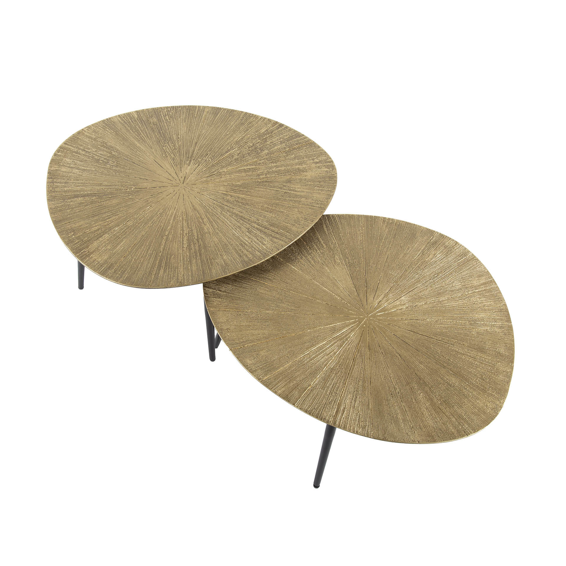Couchtisch – organisch – 77×60×43 cm – Ray Antikgold | Modell N0194