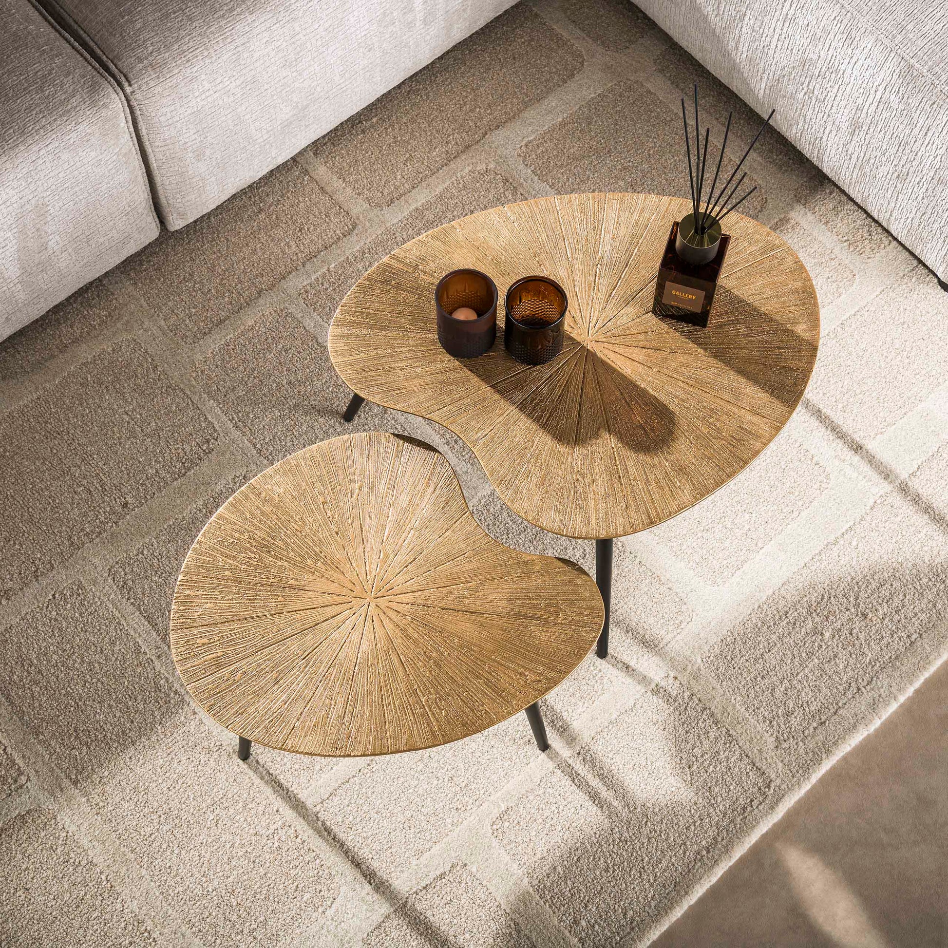Couchtisch – 71×56×40 cm – Ray Antikgold | Modell N0195