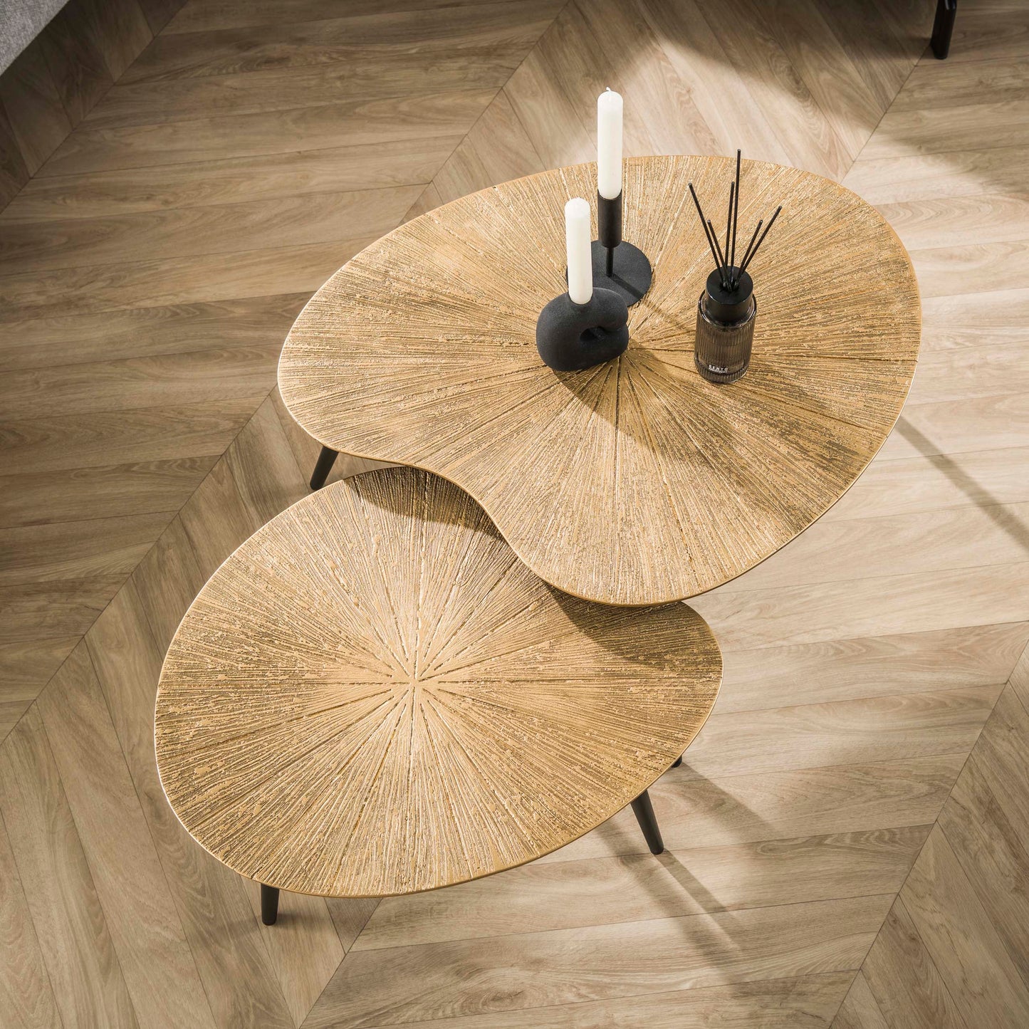 Couchtisch – 71×56×40 cm – Ray Antikgold | Modell N0195