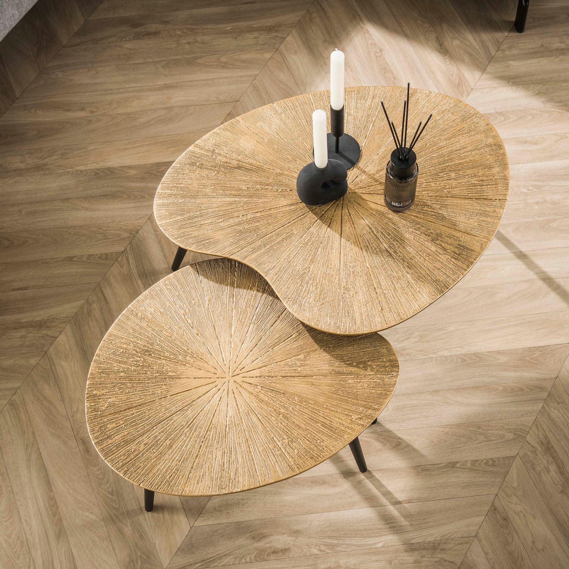Couchtisch – 71×56×40 cm – Ray Antikgold | Modell N0195