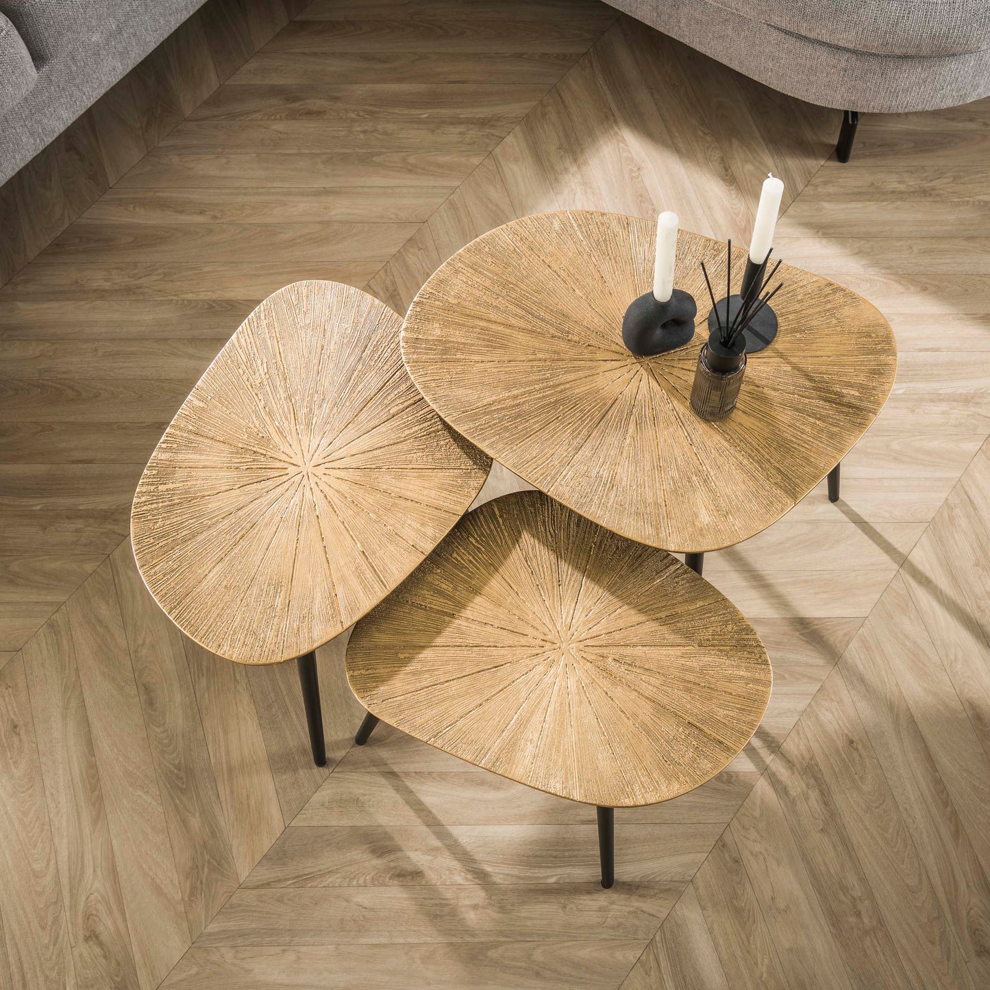 Couchtisch – 62×51×43 cm – Ray Antikgold | Modell N0196
