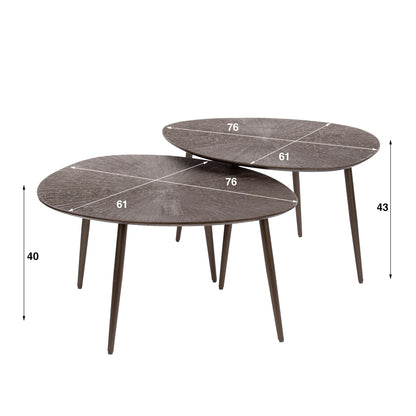 Couchtisch – 76×61×43 cm – Dunkelbraunes Bronze | Modell N0197