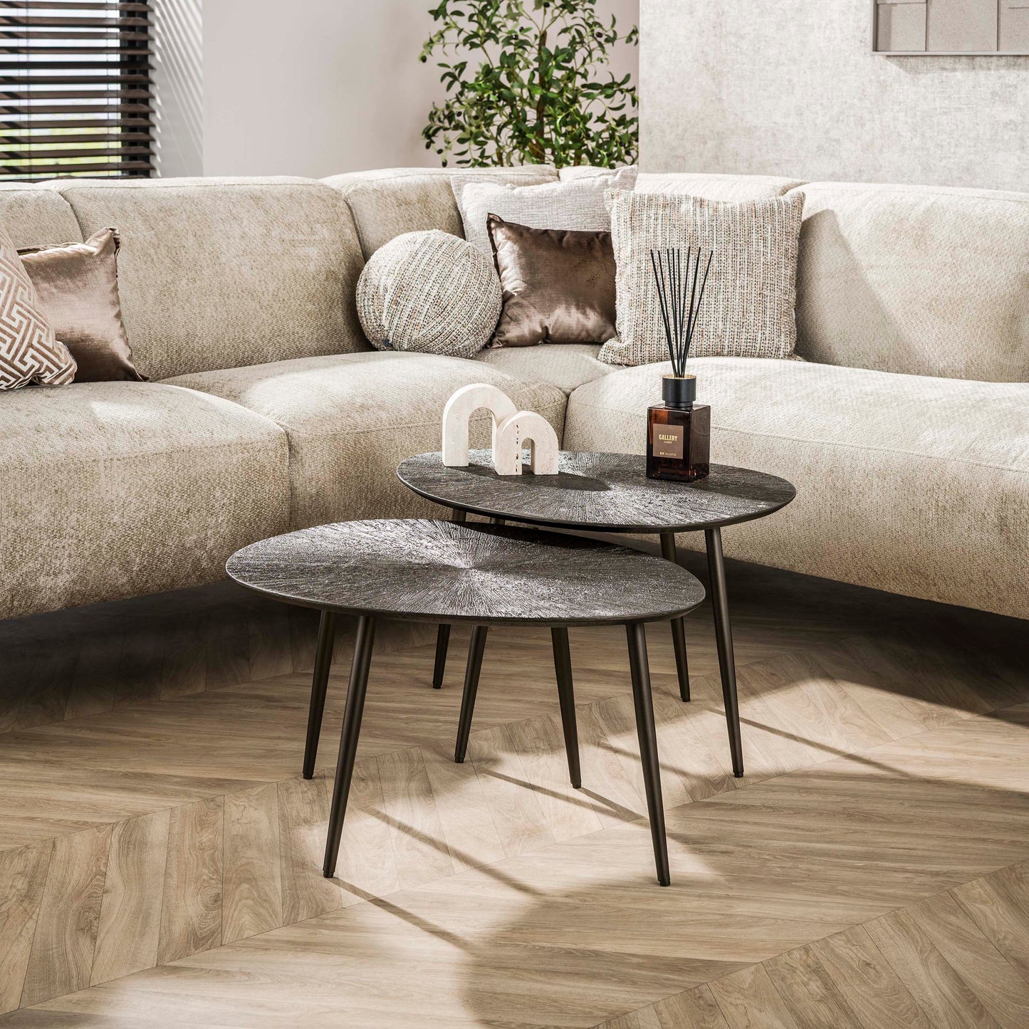 Couchtisch – 76×61×43 cm – Dunkelbraunes Bronze | Modell N0197