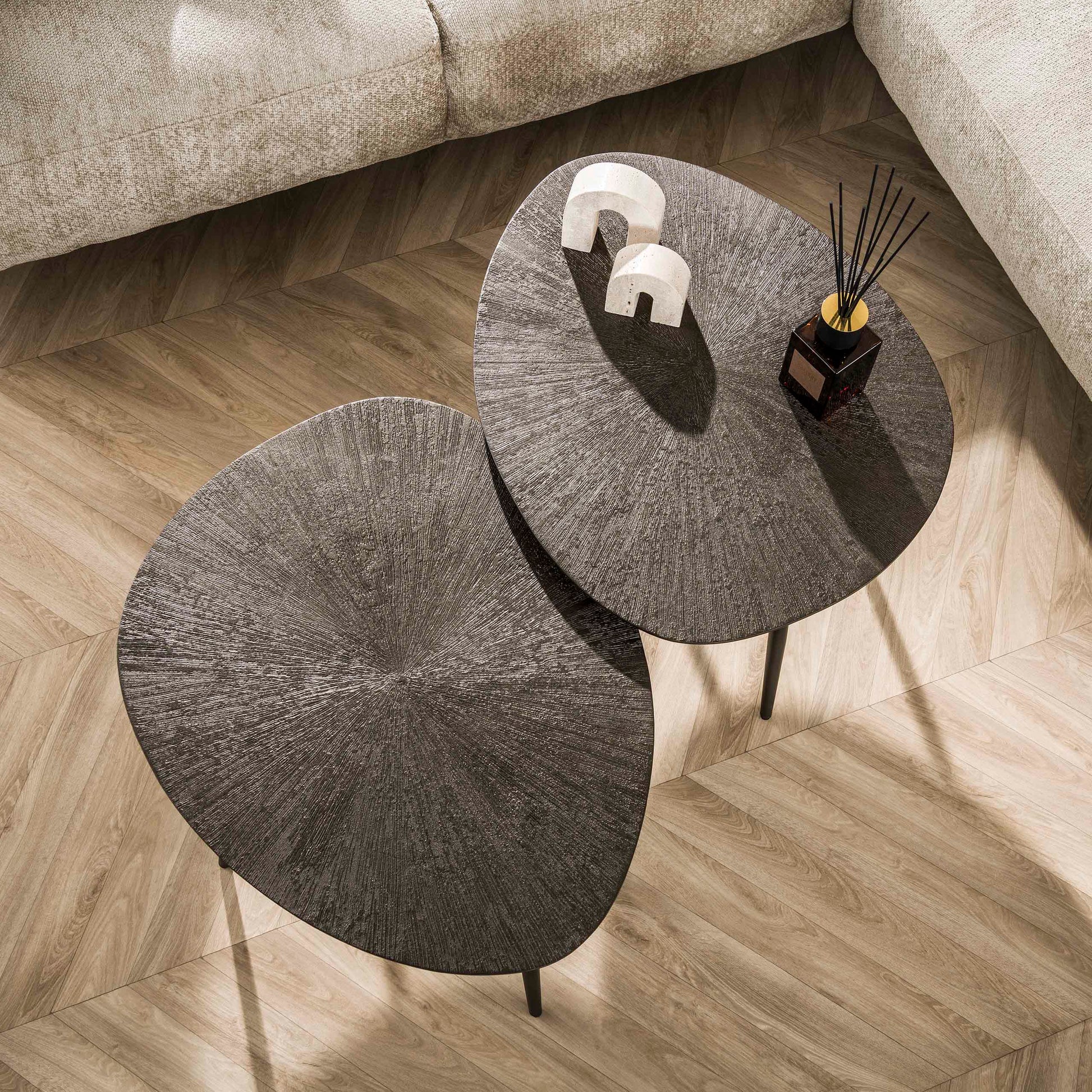 Couchtisch – 76×61×43 cm – Dunkelbraunes Bronze | Modell N0197