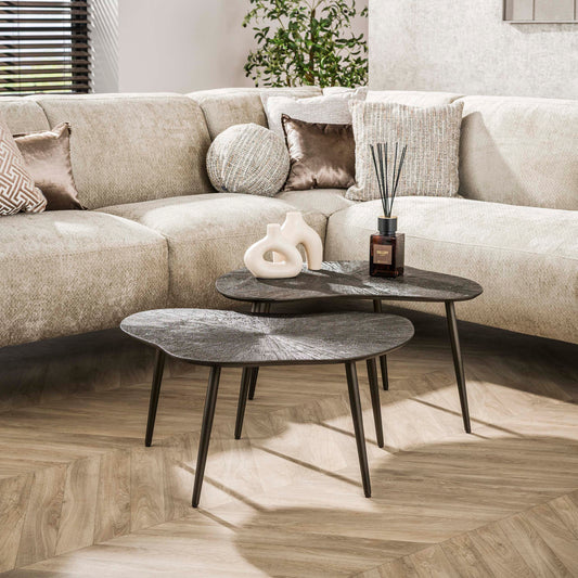 Couchtisch – organisch – 76×62×41 cm – Dunkelbraunes Bronze | Modell N0198