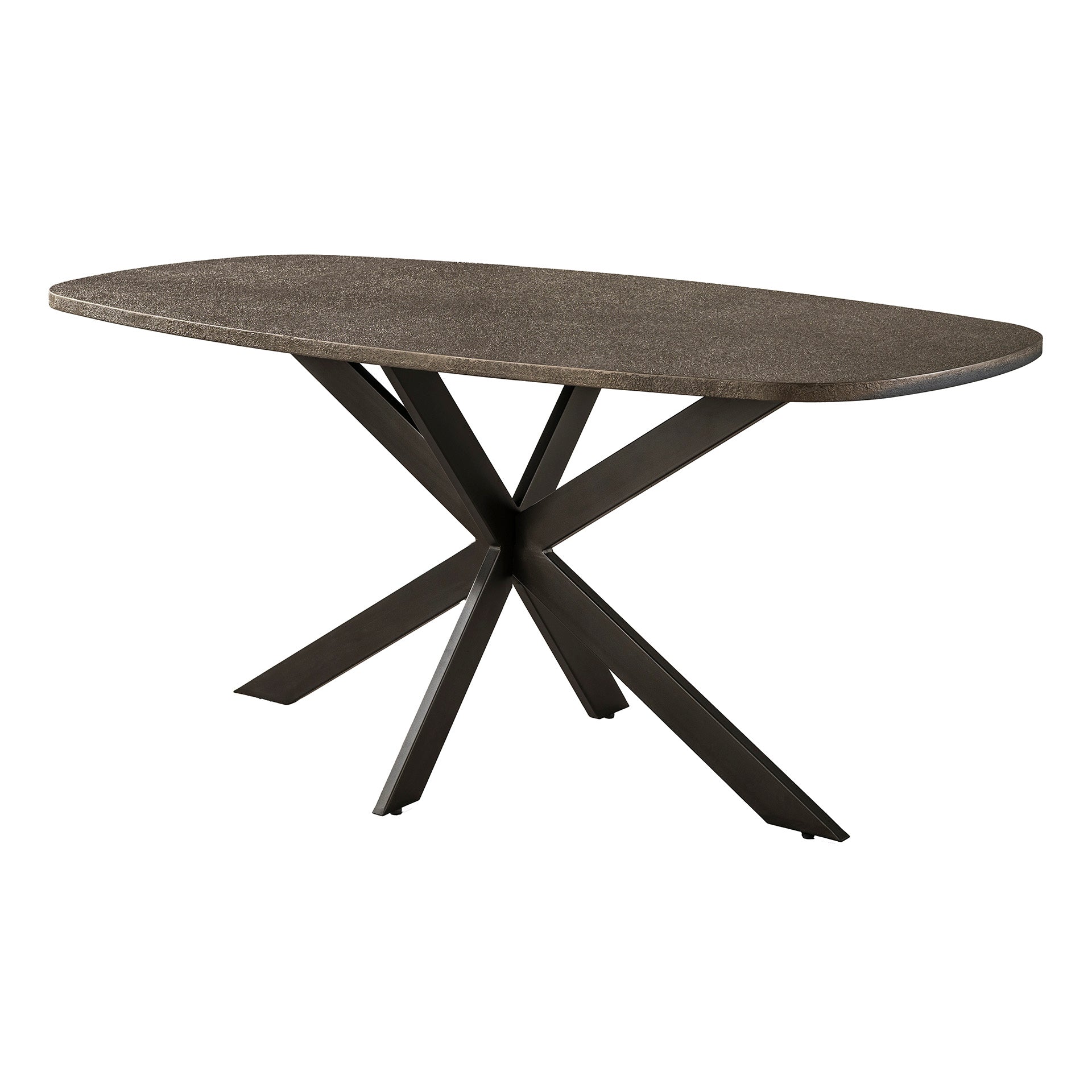 Esstisch – dänisch oval oval – 180×95×77 cm – Bronzefarbenes Liquid Metal | Modell N0199
