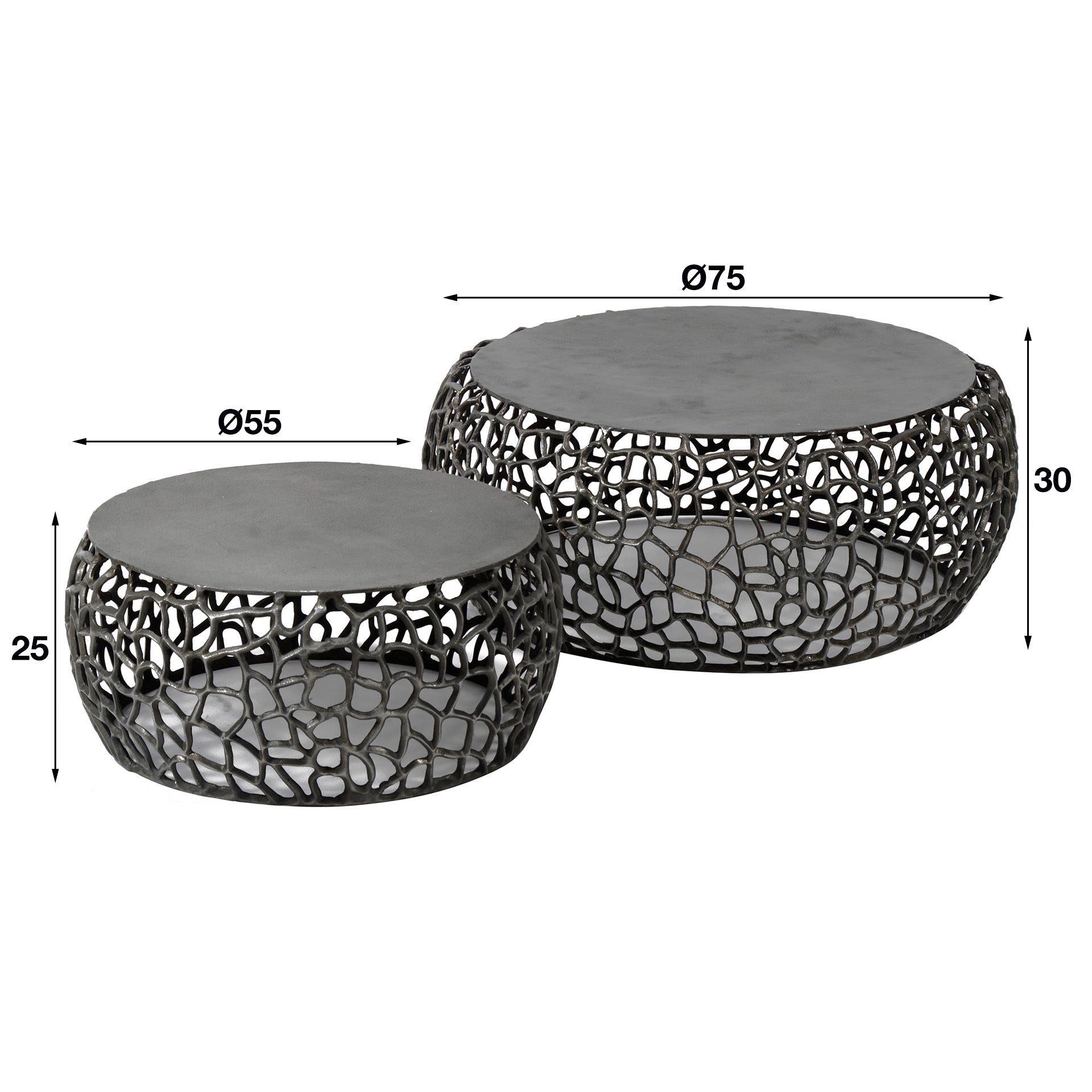 Couchtisch – 75×75×30 cm – Schwarznickel | Modell N0201