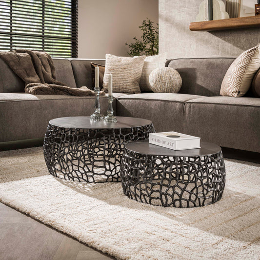 Couchtisch – 75×75×30 cm – Schwarznickel | Modell N0201