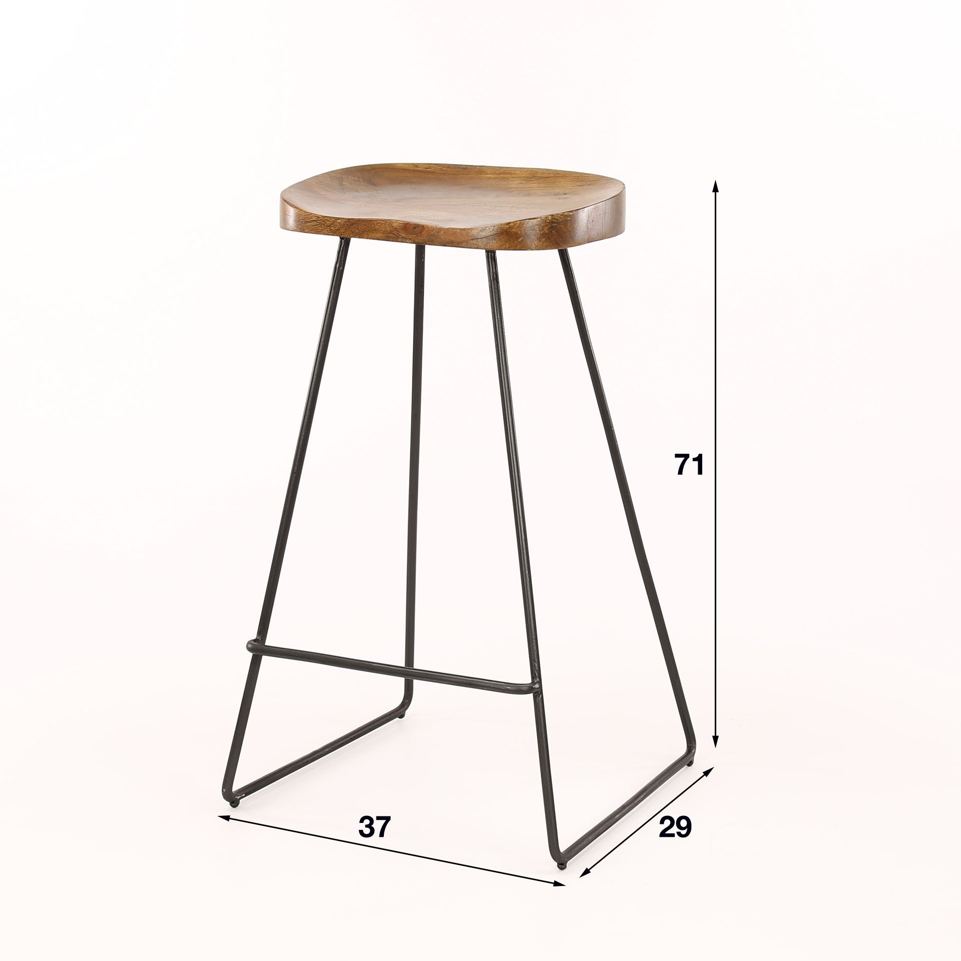 Barstuhl – 4-er pack – 37×29×71 cm – Massiv Akazie | Modell N0202