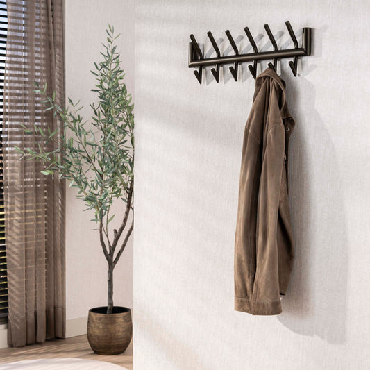 Garderobe – 6 haken – 59×10×18,5 cm – Drift brown | Modell N0204