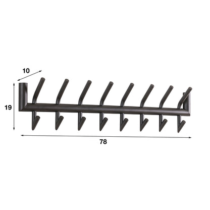 Garderobe – 8 haken – 78×10×19 cm – Matt dunkelgrau | Modell N0205