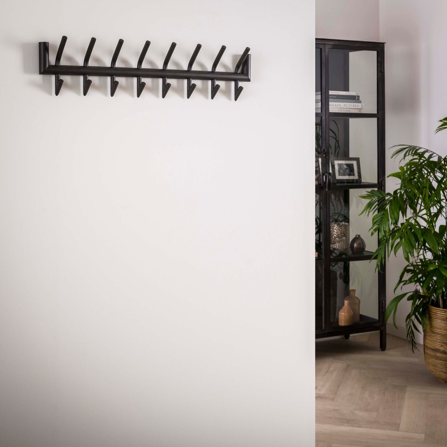 Garderobe – 8 haken – 78×10×19 cm – Matt dunkelgrau | Modell N0205