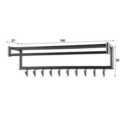 Garderobe – hutablage – 100×27×30 cm – Matt dunkelgrau | Modell N0206