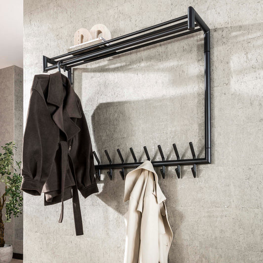 Garderobe – hutablage – 100×27×80 cm – Matt dunkelgrau | Modell N0207