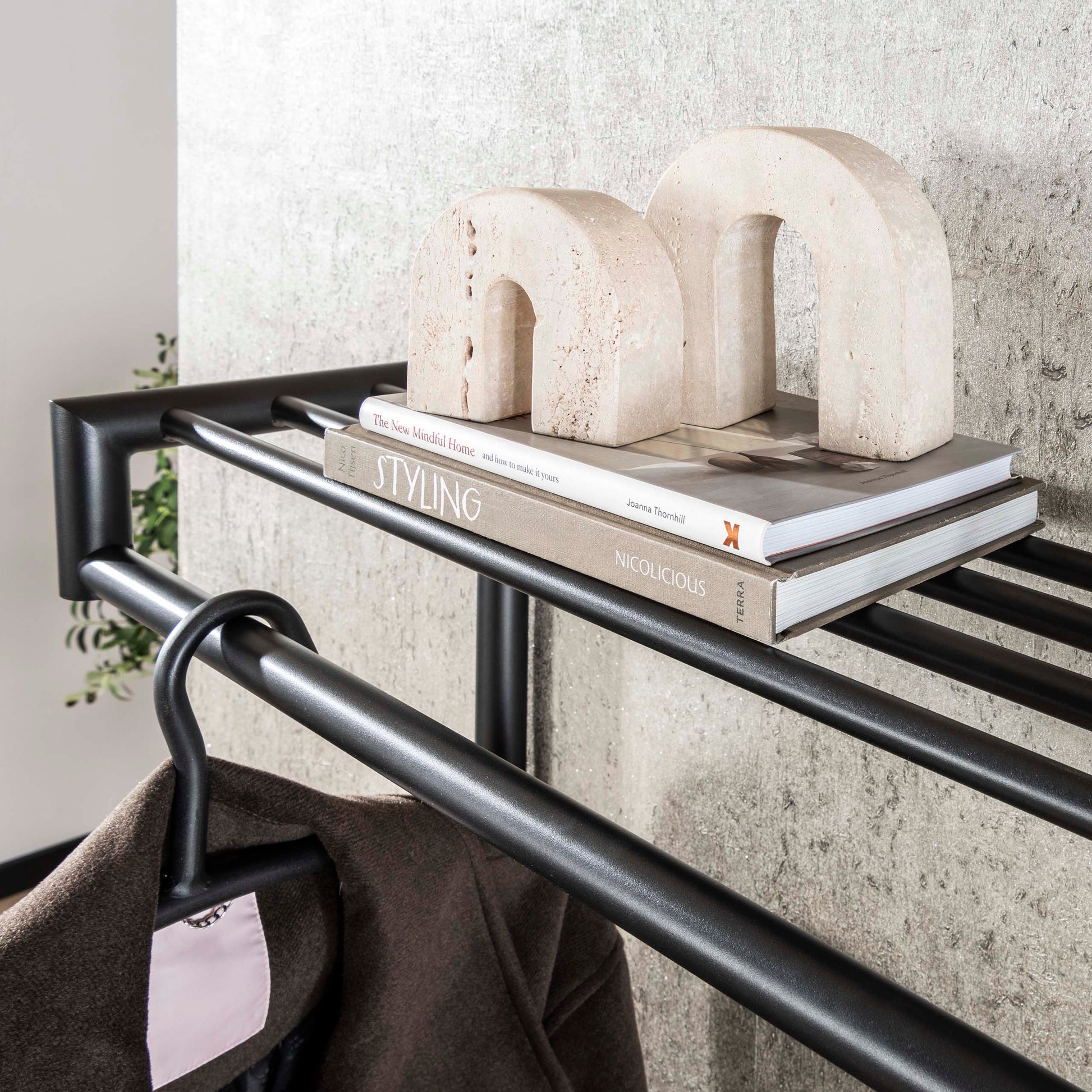 Garderobe – hutablage – 100×27×80 cm – Matt dunkelgrau | Modell N0207