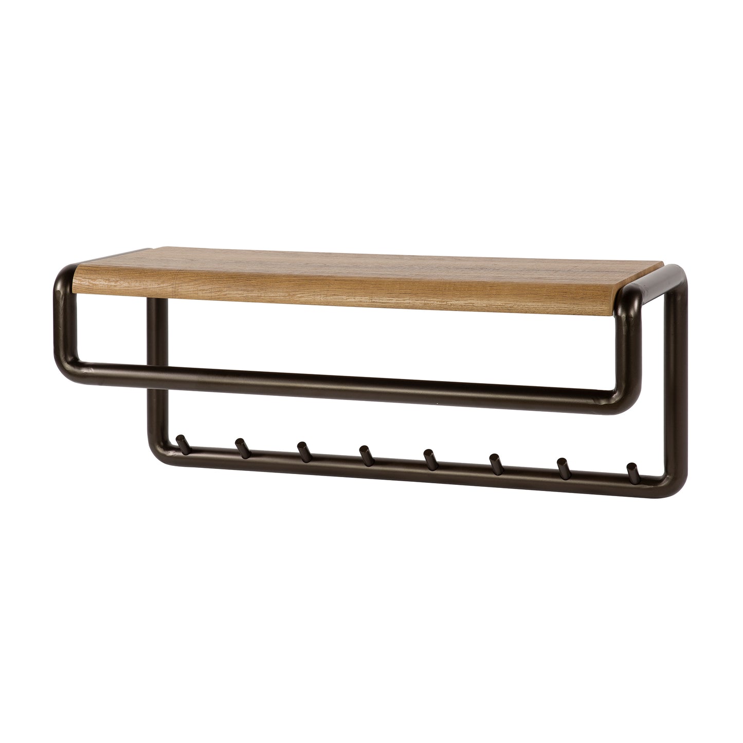 Garderobe – hutablage 8 haken – 80×30×33 cm – Drift brown | Modell N0209