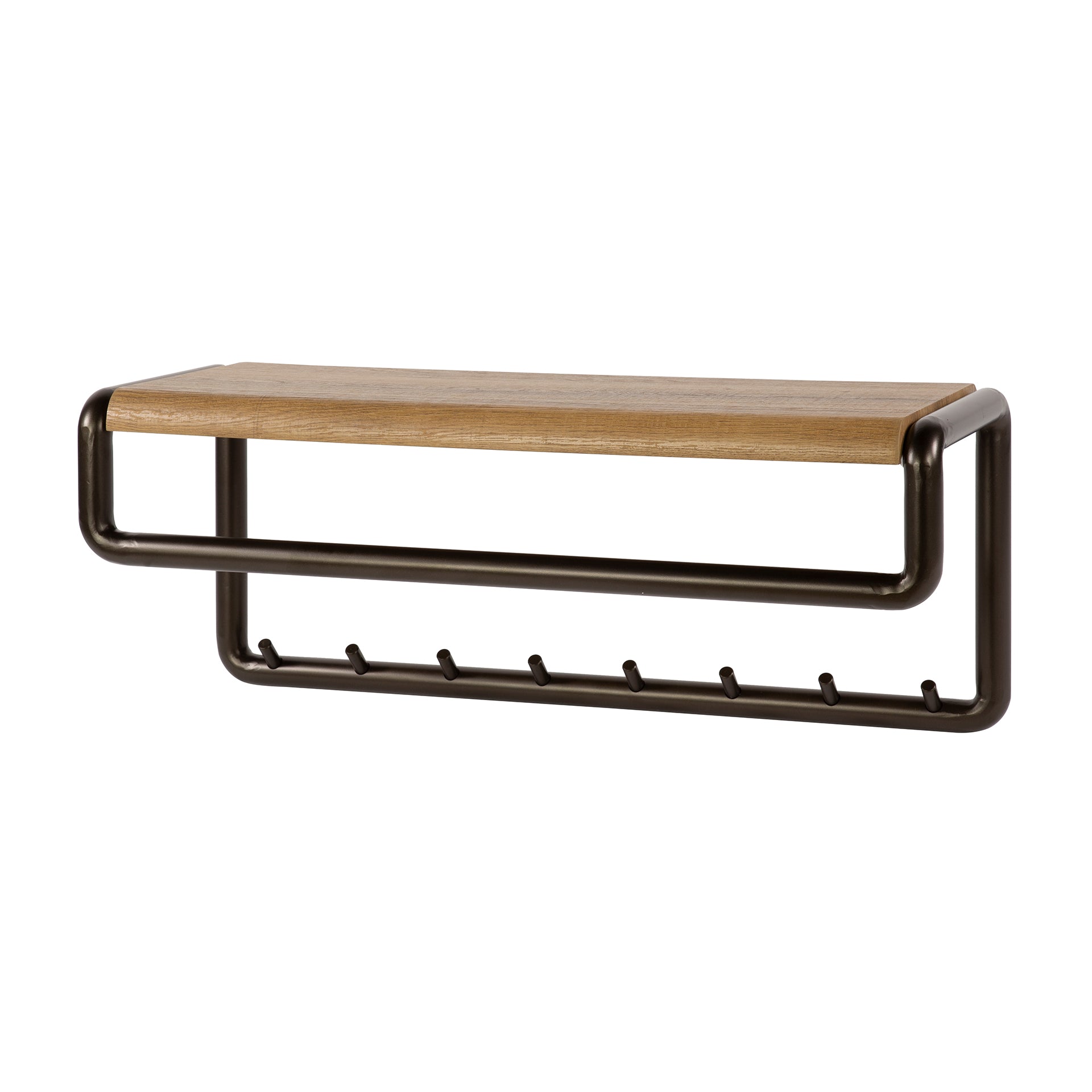 Garderobe – hutablage 8 haken – 80×30×33 cm – Drift brown | Modell N0209