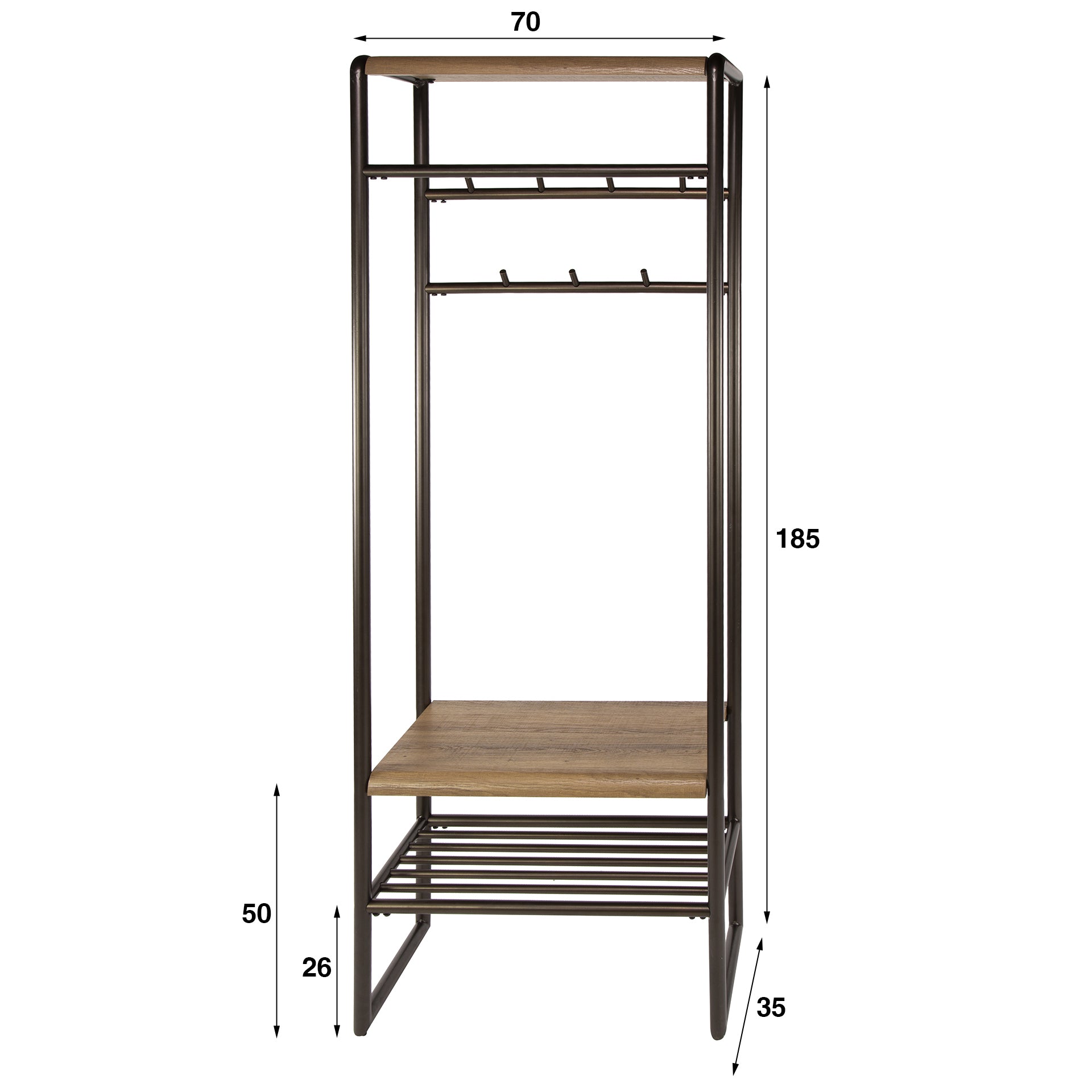 Wohnaccessoir – 70×35×185 cm – Drift brown | Modell N0211