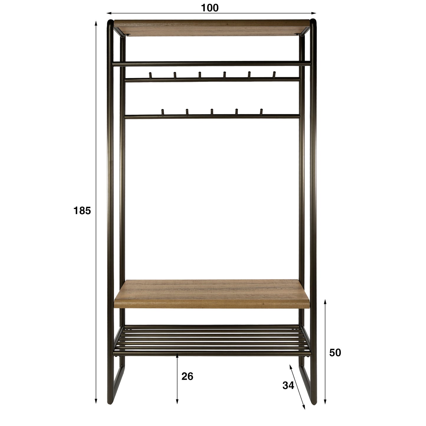 Wohnaccessoir – 100×34×185 cm – Drift brown | Modell N0212