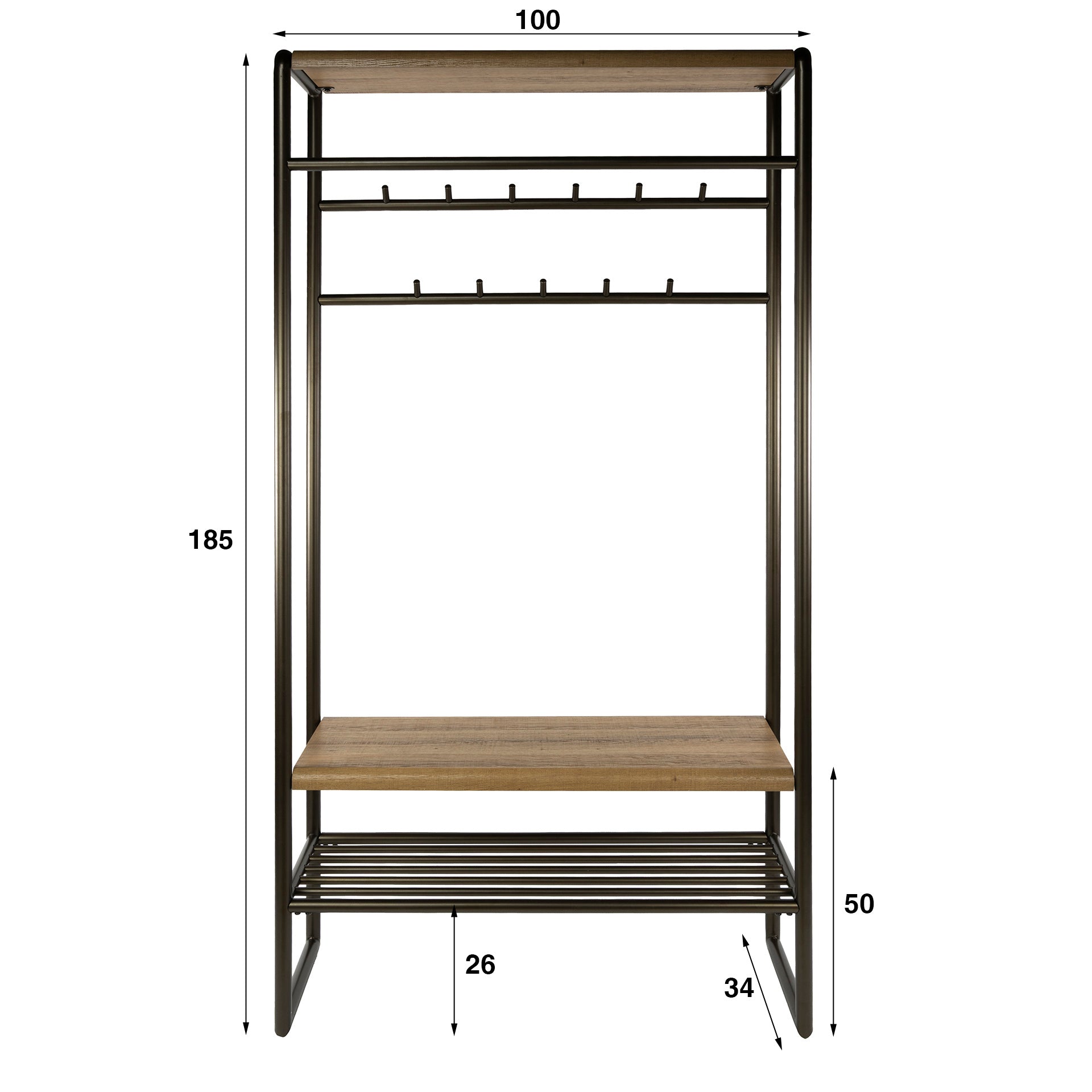 Wohnaccessoir – 100×34×185 cm – Drift brown | Modell N0212