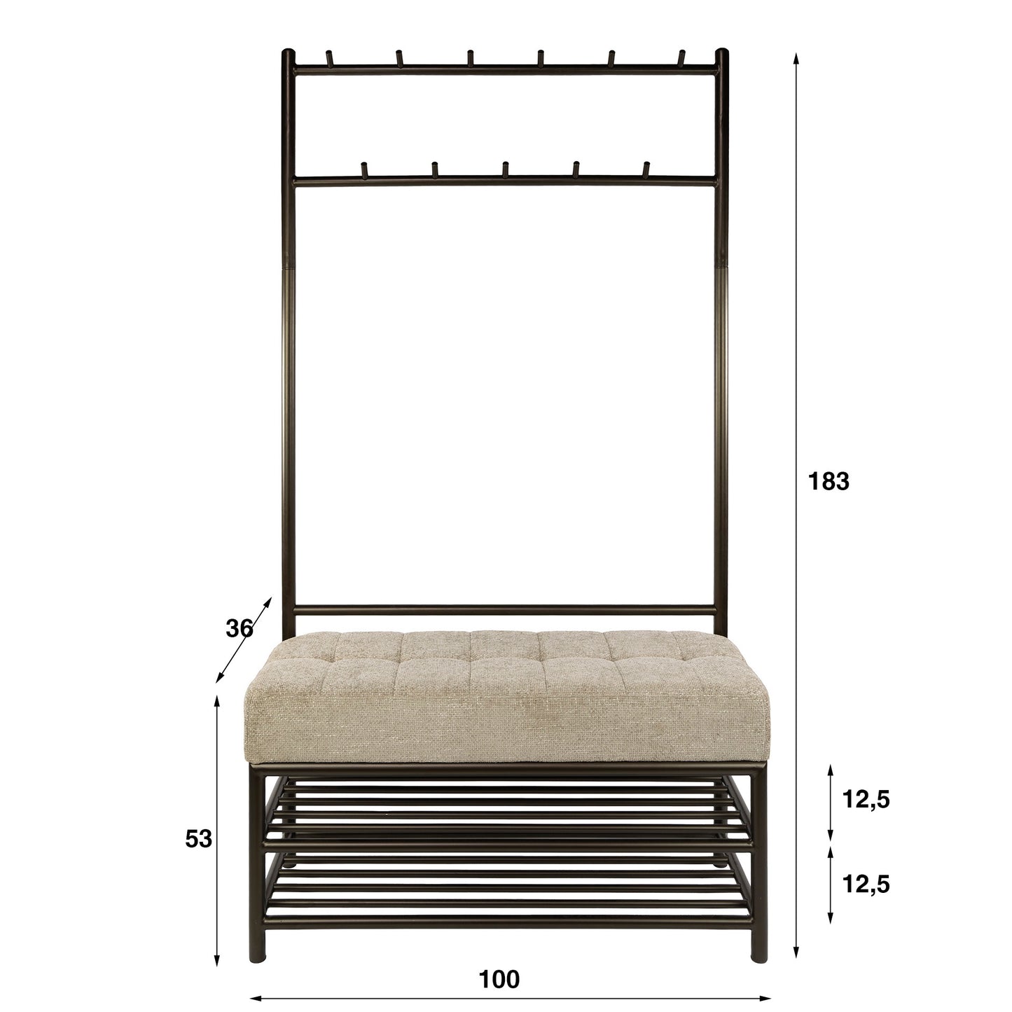 Wohnaccessoir – 100×39×183 cm – Drift brown | Modell N0213