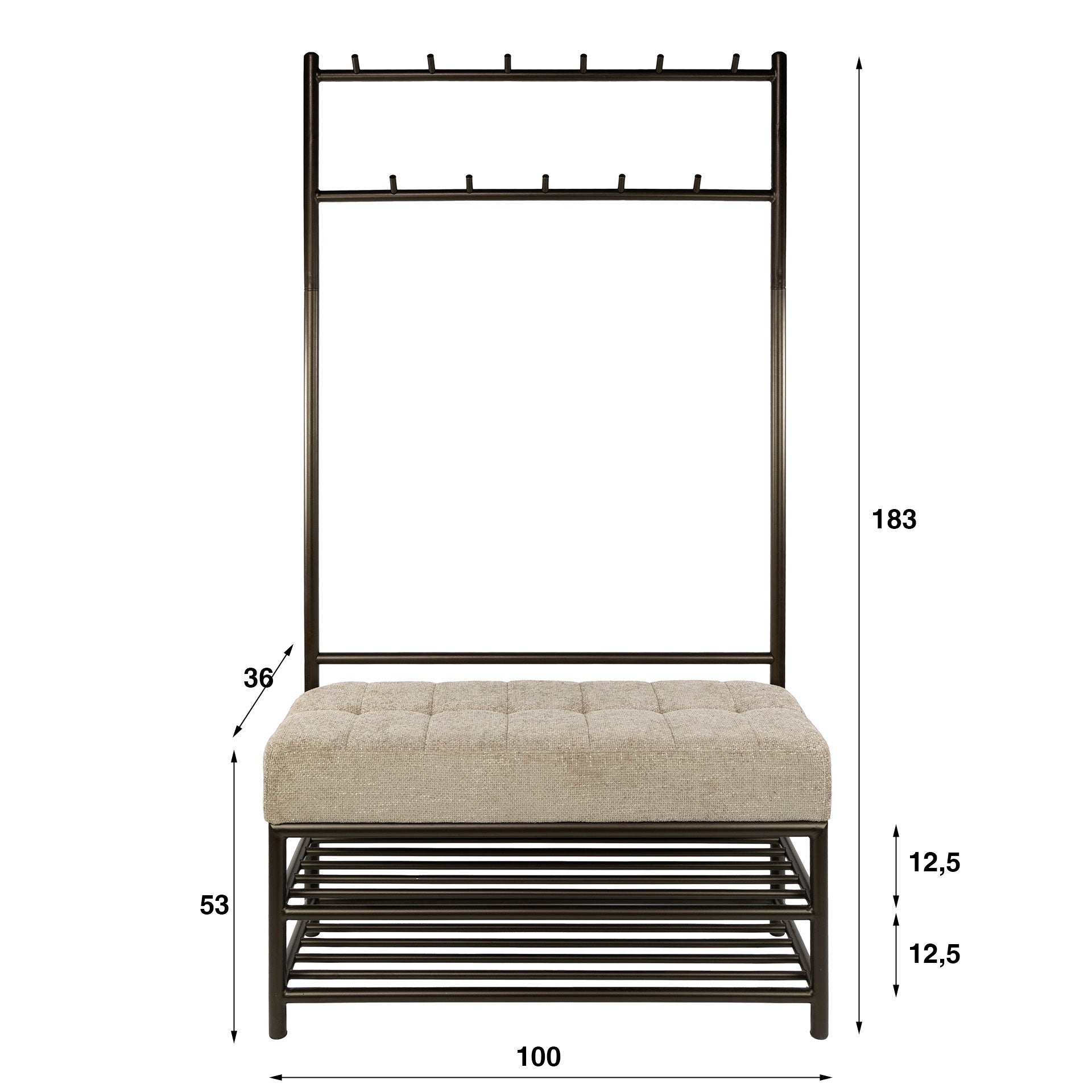 Wohnaccessoir – 100×39×183 cm – Drift brown | Modell N0213