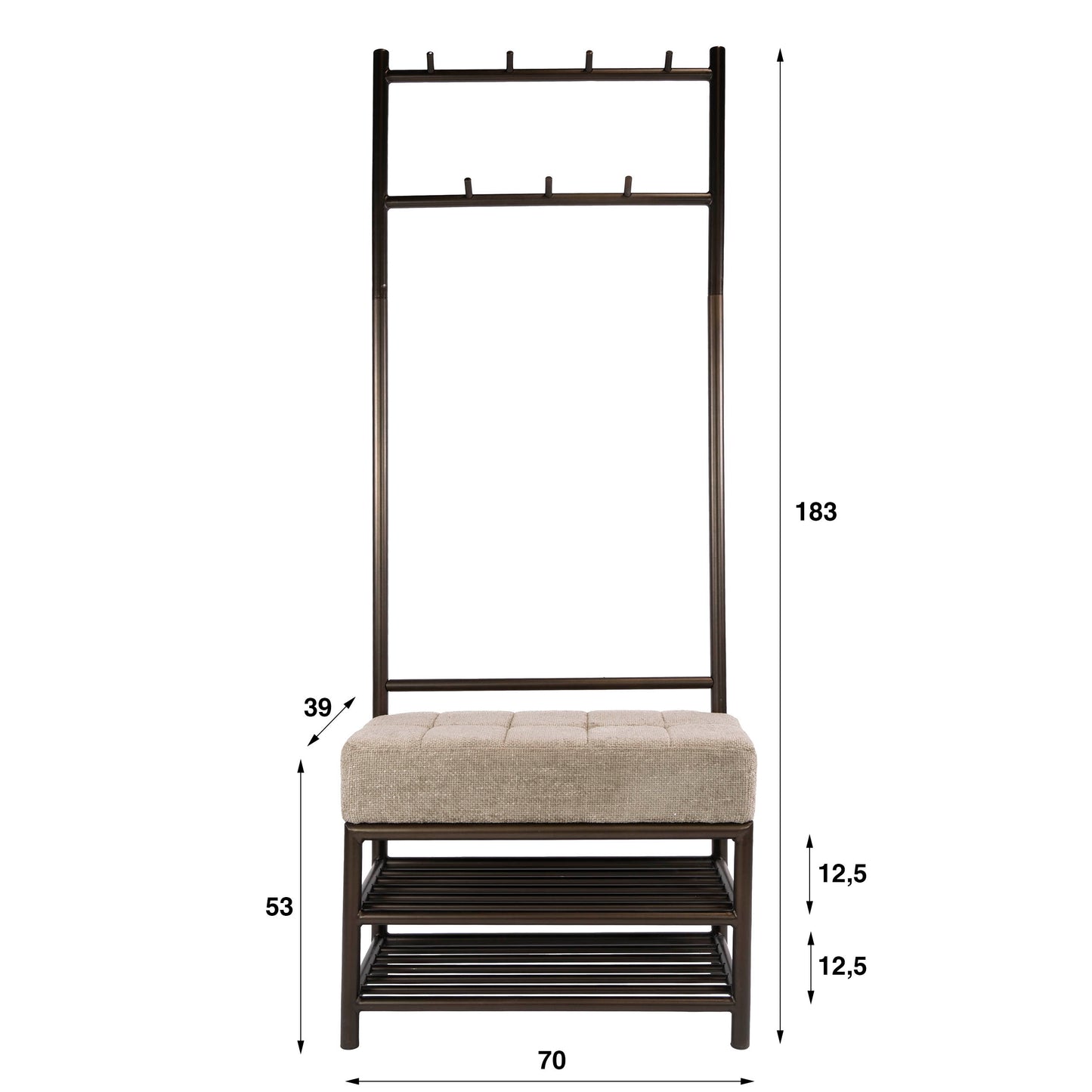 Wohnaccessoir – 70×39×183 cm – Drift brown | Modell N0214