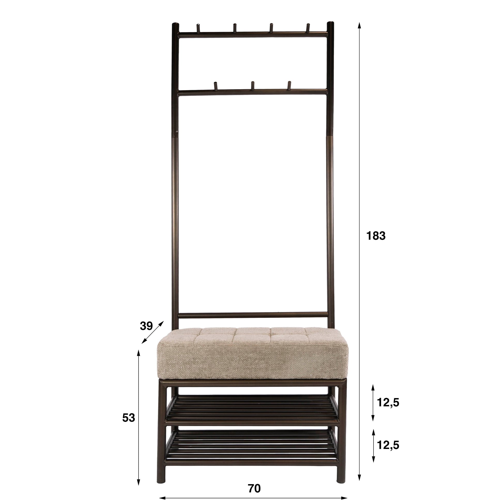 Wohnaccessoir – 70×39×183 cm – Drift brown | Modell N0214
