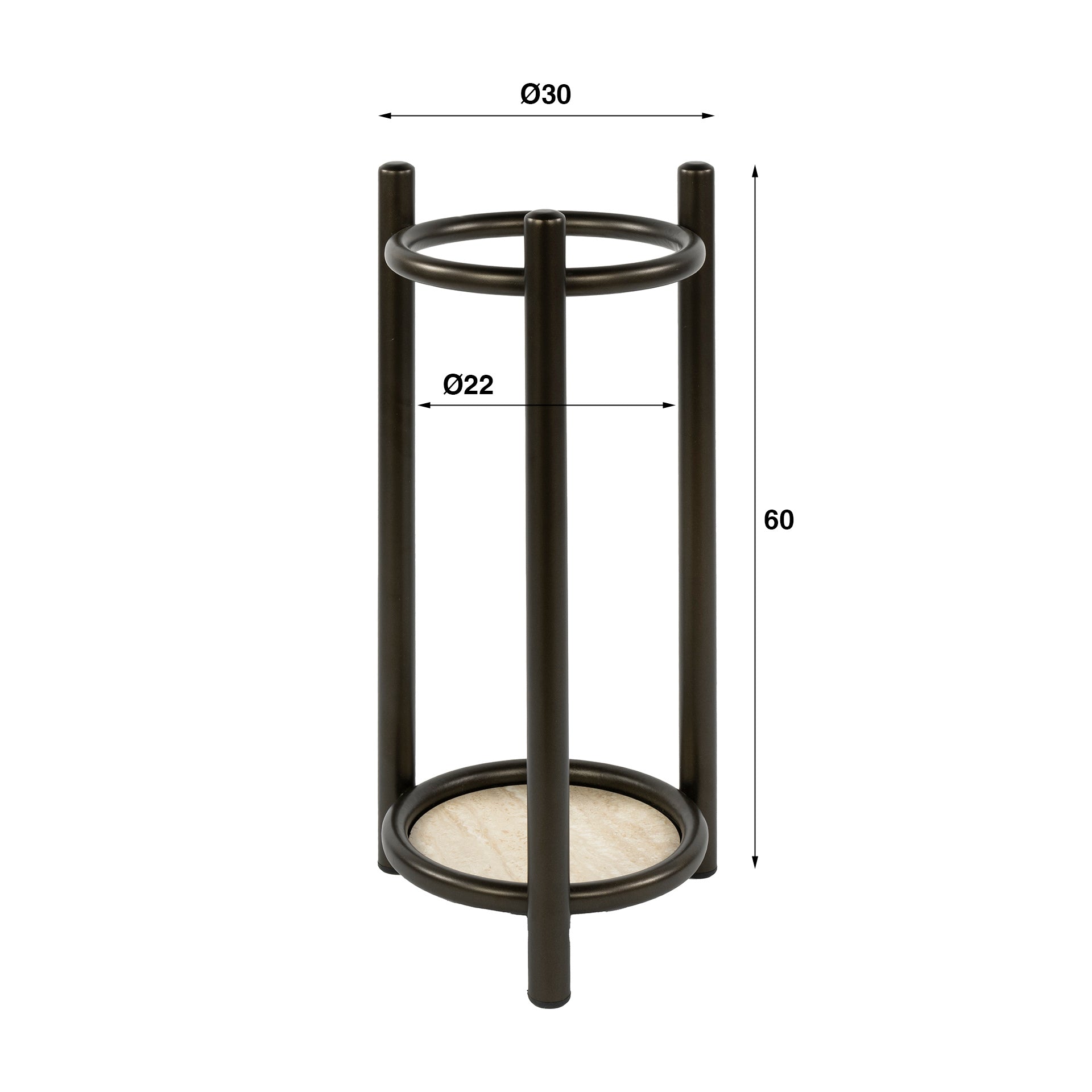 Schirmständer – rund – 30×30×60 cm – Drift brown | Modell N0217