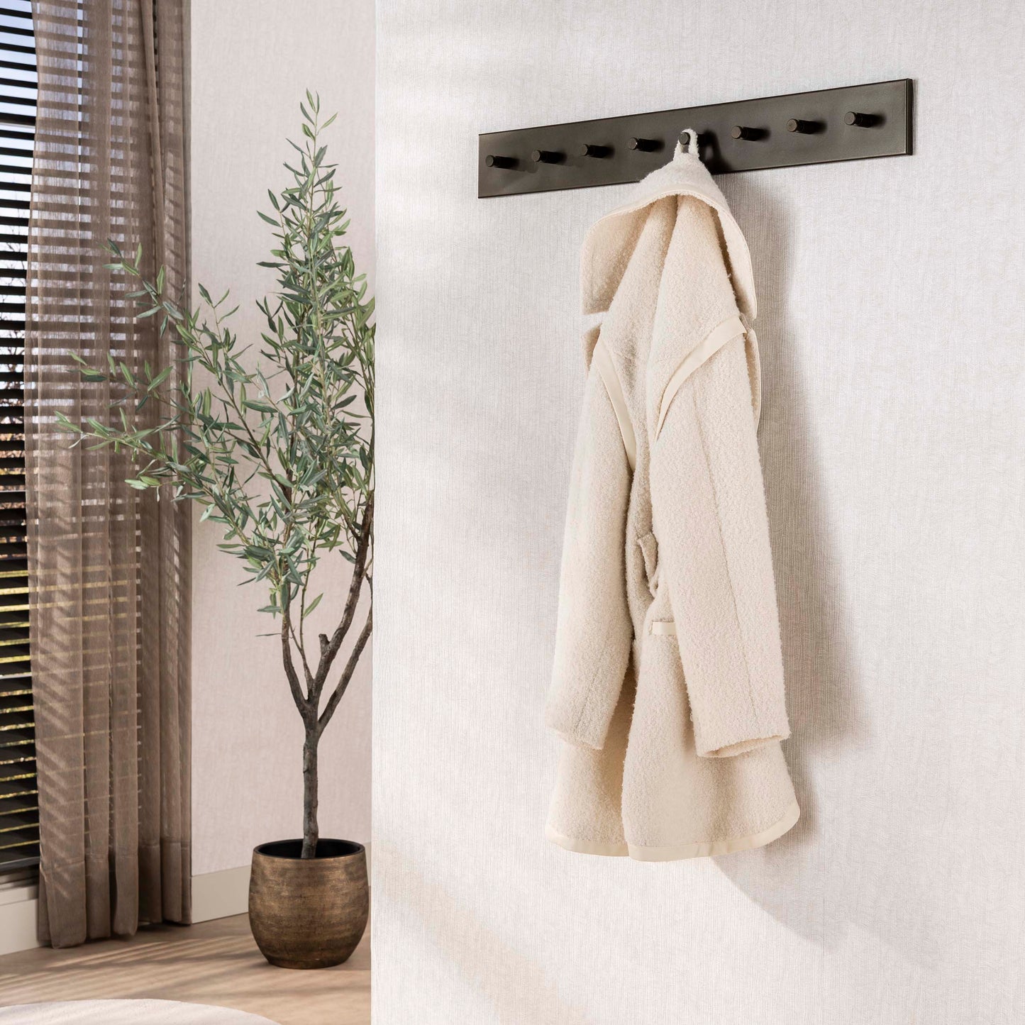 Garderobe – 8 haken – 80×5×10 cm – Drift brown | Modell N0223