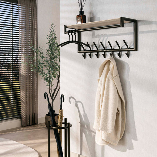 Garderobe – hutablage – 85×27×40 cm – Melamin Travertin | Modell N0226