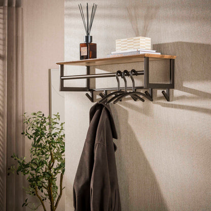 Garderobe – 6 haken – 80×30×28 cm – Drift brown | Modell N0231