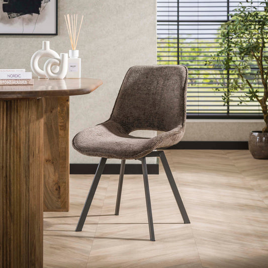 Stuhl – drehbar 4-er pack – 51×62×87 cm – Hoven taupe | Modell N0236