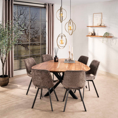 Stuhl – drehbar 4-er pack – 51×62×87 cm – Hoven taupe | Modell N0236