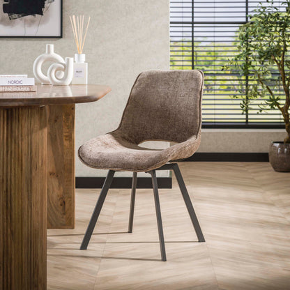 Stuhl – drehbar 4-er pack – 51×62×87 cm – Hoven taupe | Modell N0236