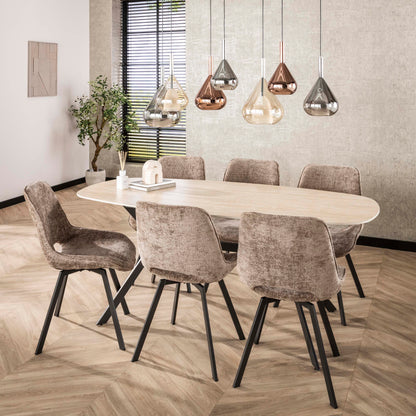 Stuhl – drehbar 4-er pack – 51×62×87 cm – Hoven taupe | Modell N0236