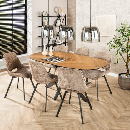Stuhl – drehbar 4-er pack – 51×62×87 cm – Hoven taupe | Modell N0236