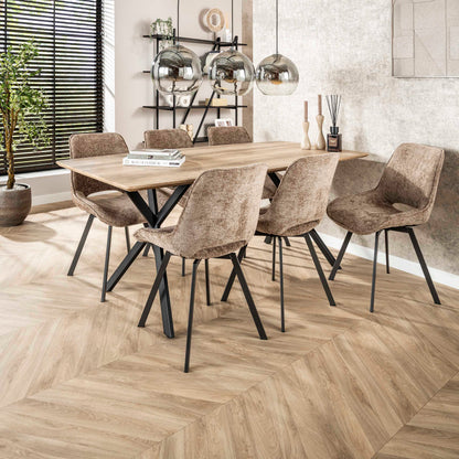 Stuhl – drehbar 4-er pack – 51×62×87 cm – Hoven taupe | Modell N0236