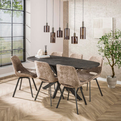 Stuhl – drehbar 4-er pack – 51×62×87 cm – Hoven taupe | Modell N0236