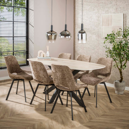 Stuhl – drehbar 4-er pack – 51×62×87 cm – Hoven taupe | Modell N0236