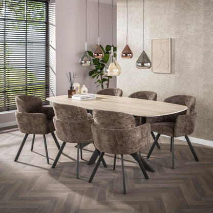 Stuhl – drehbar 2-er pack – 58×61×85 cm – Hoven taupe | Modell N0237