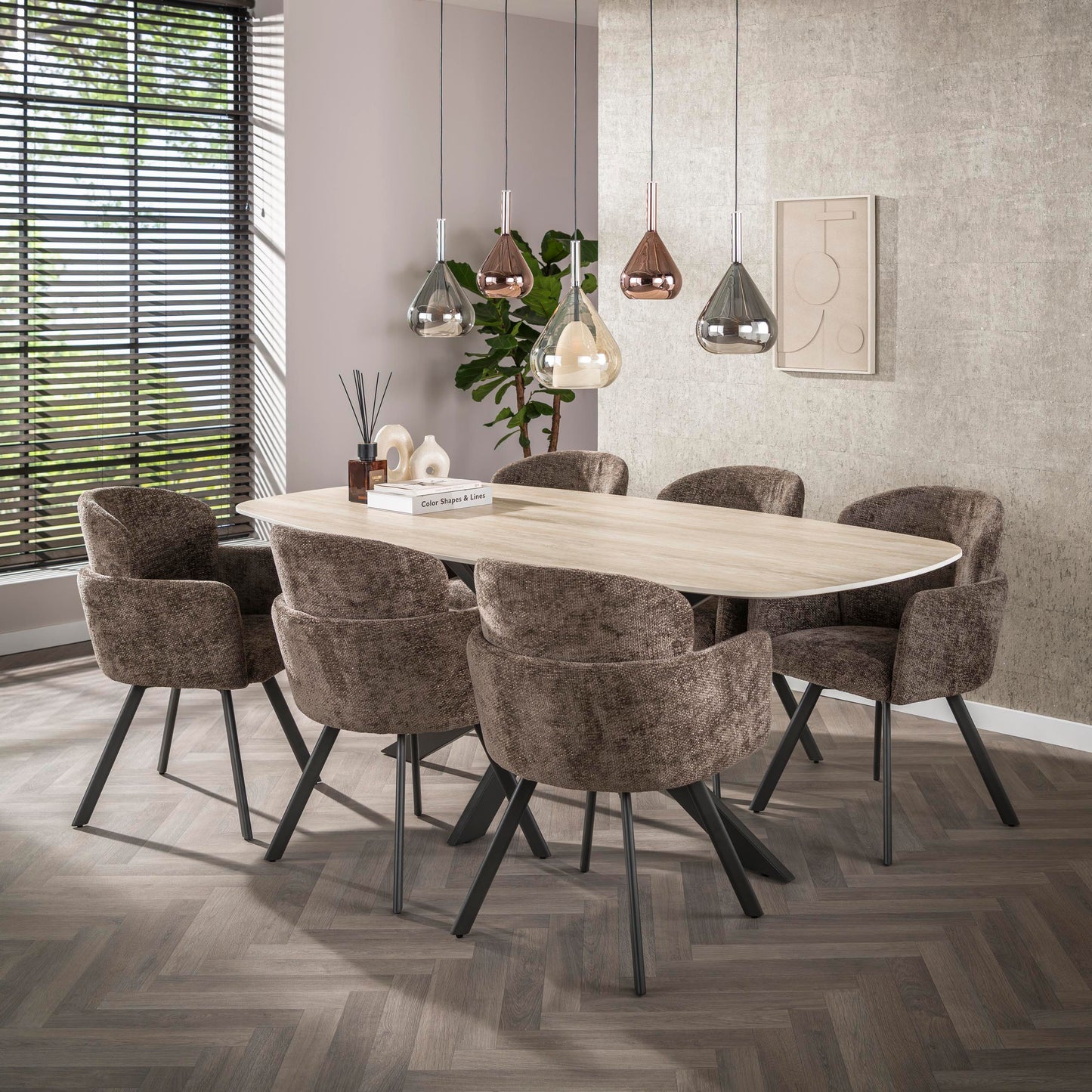 Stuhl – drehbar 2-er pack – 58×61×85 cm – Hoven taupe | Modell N0237