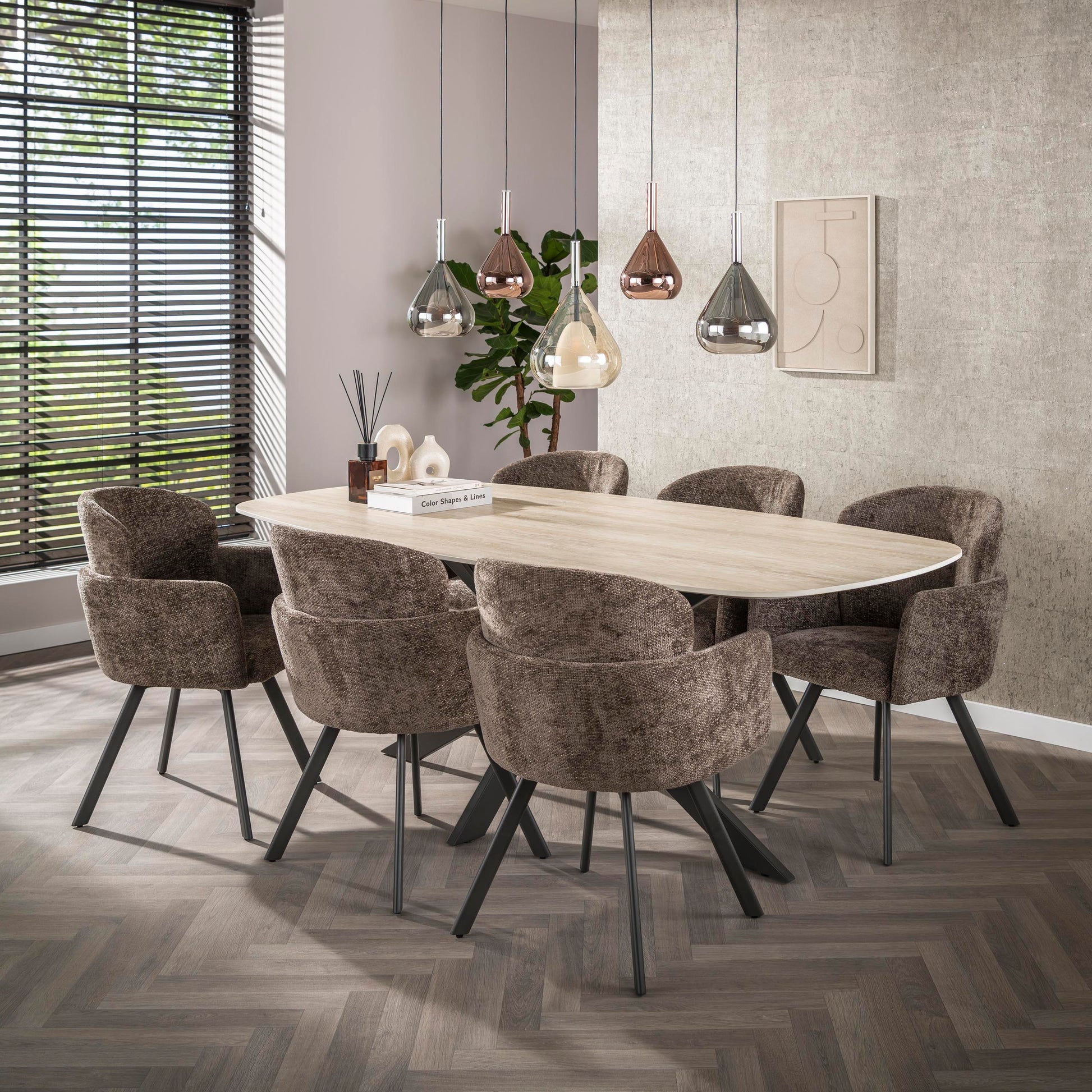 Stuhl – drehbar 2-er pack – 58×61×85 cm – Hoven taupe | Modell N0237
