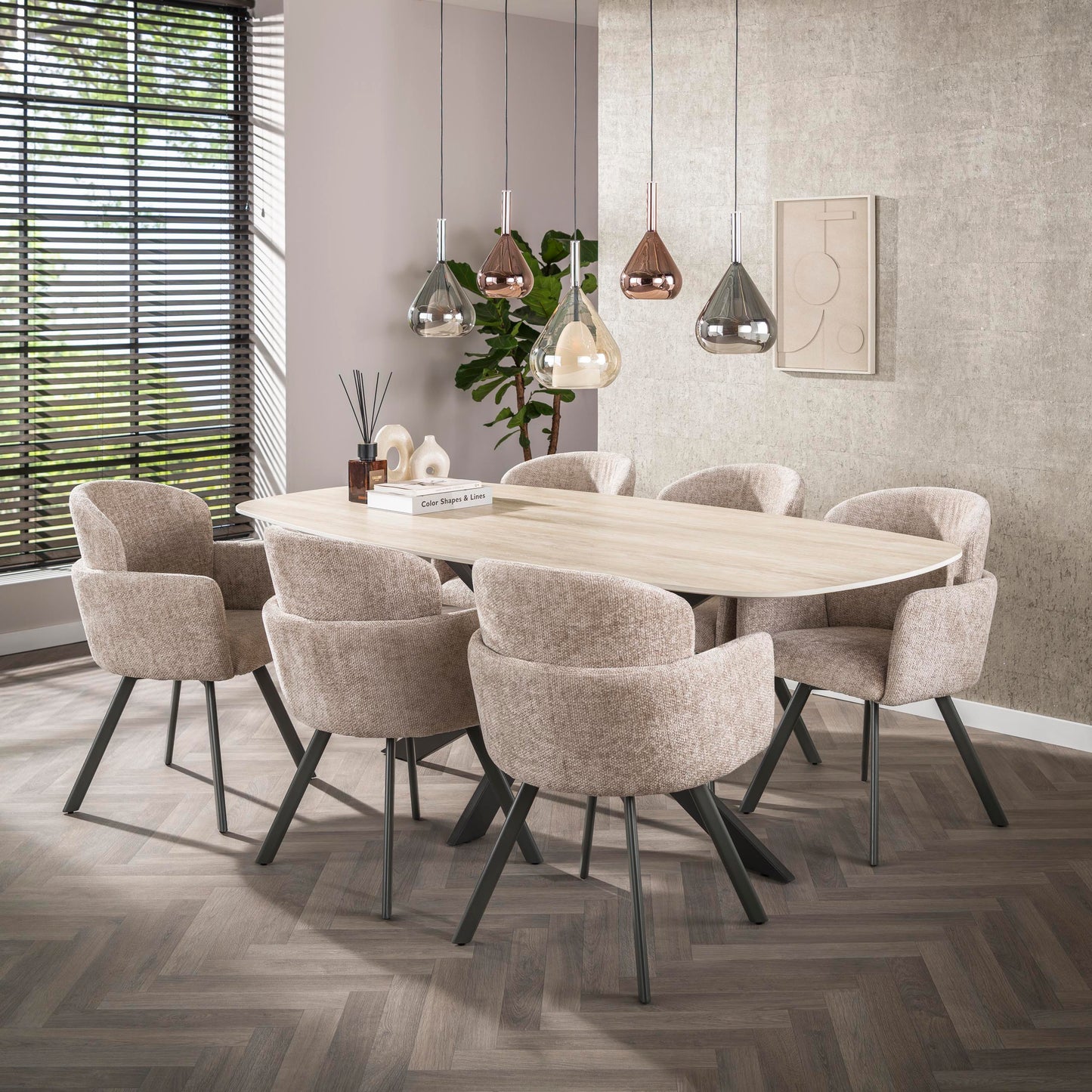 Stuhl – drehbar 2-er pack – 58×61×85 cm – Hoven taupe | Modell N0237